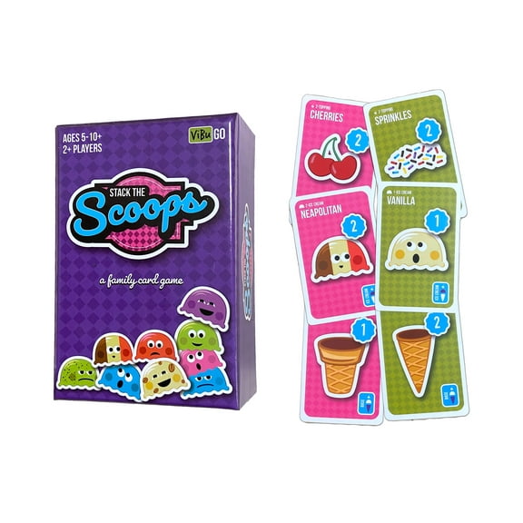 Stack The Scoops Family Card Game - Fun Games for Family Game Night with Kids