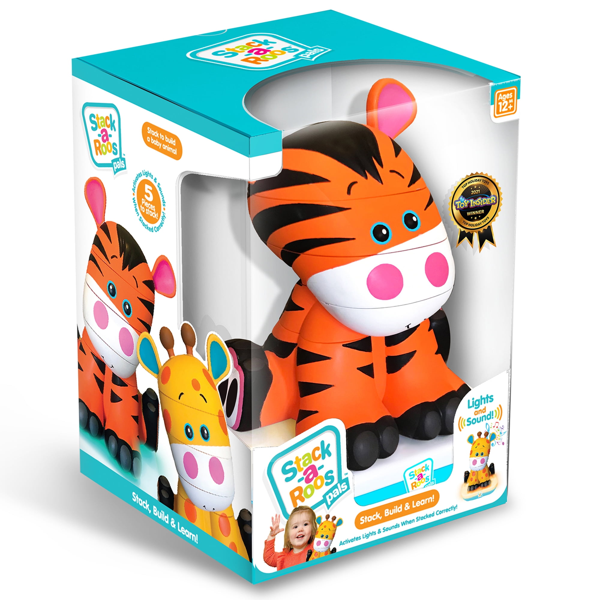 StackaRoos Pals Baby Tiger Lights & Sounds, Toddlers Ages 12