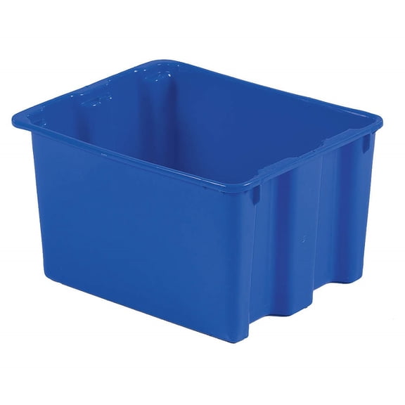 Stack and Nest Container, Blue, 12"H x 21"L x 17"W, 1EA