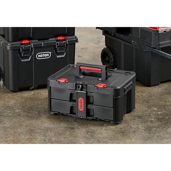 Stack-n-Roll Two Drawer Tool Box for Small Parts and Power Tool Accessories, Fits  Modular Tool Storage System