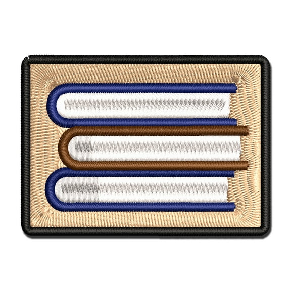 Stack of Books Reading Applique Multi-Color Embroidered Hook & Loop Patch - 2.5 Inch Small