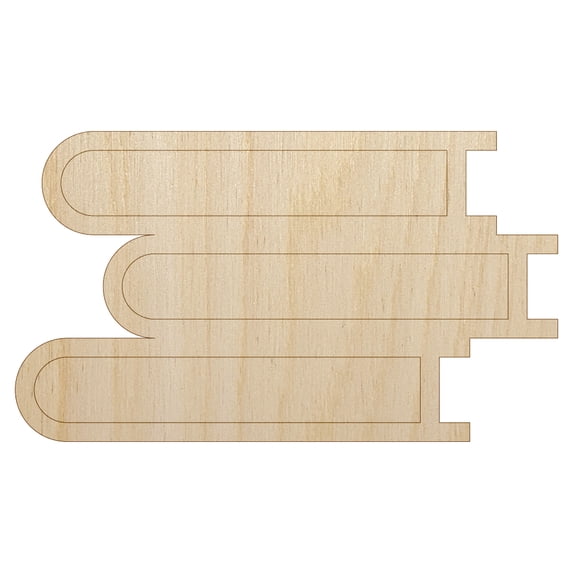 Stack of Books Reading Wood Shape Unfinished Piece Cutout Craft DIY Projects - 6.25 Inch Size - 1/8 Inch Thick