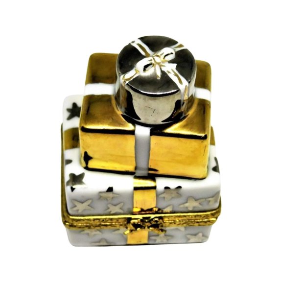 Stack of Gifts Box for Elegant Celebrations Limoges Box Porcelain Figurine
