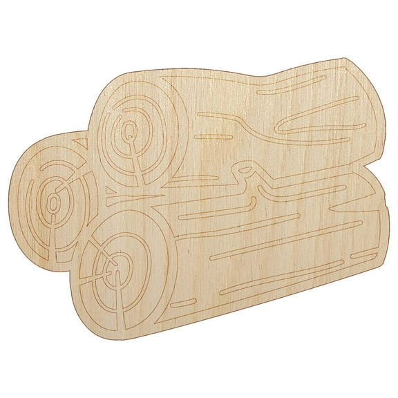 Stack of Logs Firewood Wood Shape Unfinished Piece Cutout Craft DIY Projects - 4.70 Inch Size - 1/8 Inch Thick