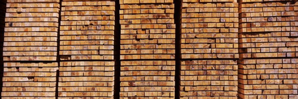 Stack of lumber at sawmill Eureka Humboldt County California USA Canvas Art - Panoramic Images (36 x 12)