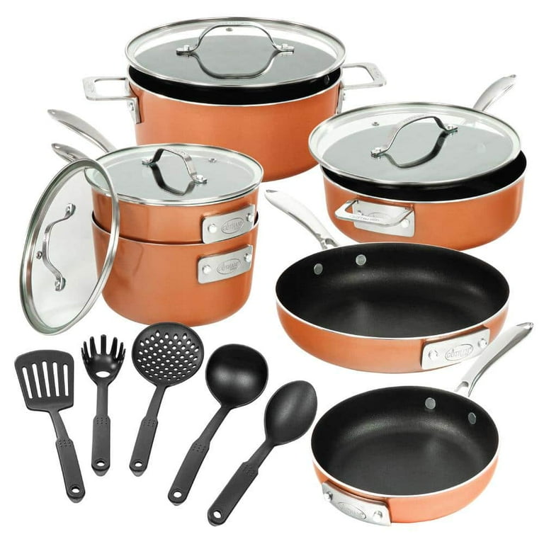 StackMaster 15-Piece Aluminum Ultra-Nonstick Cast Textured Ceramic Coating Cookware Set StackMaster 15-Piece Aluminum Ultra-Nonstick Cast Textured Ceramic Coating Cookware Set