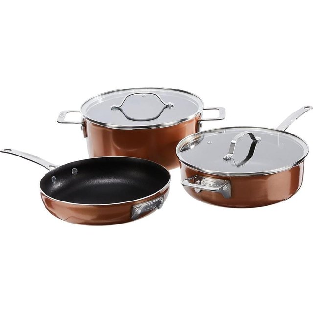 StackMaster 5Piece Aluminum UltraNonstick Cast Textured Ceramic