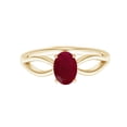 thumbnail image 1 of Stackable 0.65 Ctw Oval Ruby 925 Sterling Silver Women Engagement Ring, 1 of 4