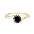 thumbnail image 1 of Stackable 0.75 Ctw Round Black Spinel 925 Silver Yellow Gold Vermeil Ring, 1 of 4