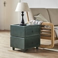 thumbnail image 1 of Stackable 2 Drawers End Table Modular Organizer Wooden Cabinet Dorm Black Blue Black Blue, 1 of 6