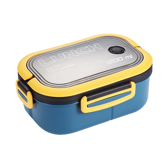 Stackable 2-Tier Bento Lunch Box with Compartments, Leak-Proof Microwaveable Food Container for Office & Meal Prep, BPA-Free Plastic with Handle