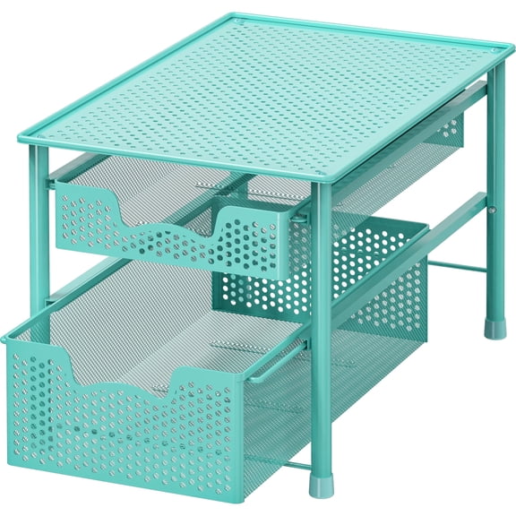 Stackable 2 Tier Sliding Basket Organizer Drawer