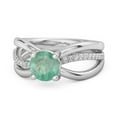 thumbnail image 1 of Stackable 3 Band 925 Sterling Silver 0.25 Ctw Emerald Women Valentines Day Gifts Ring, 1 of 3