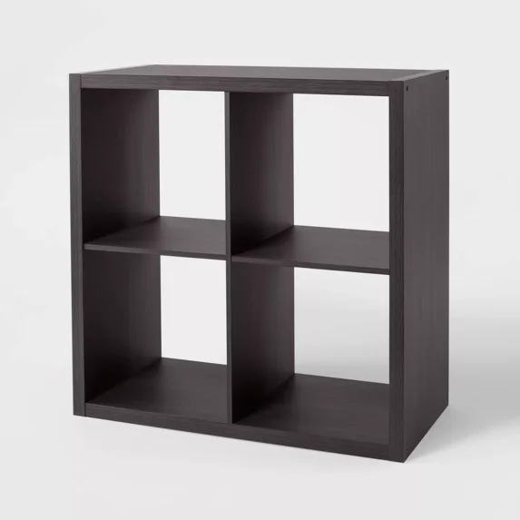 4 Cube Storage Organizer, Kids Toys, Books, Decor, Black Oak