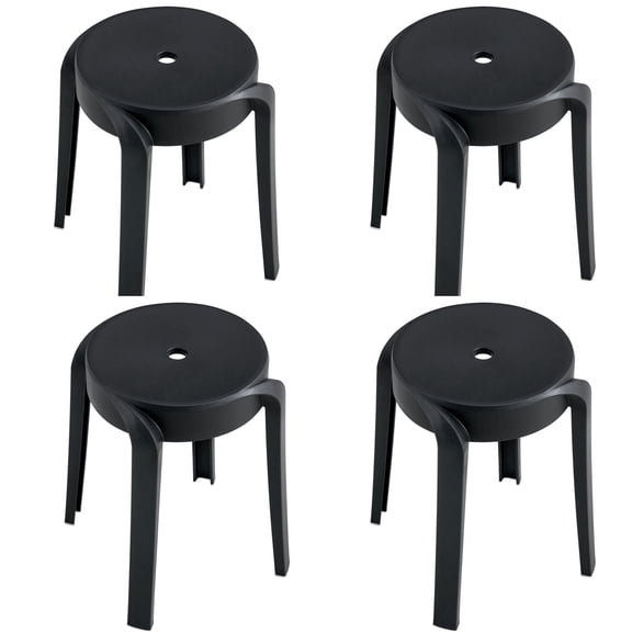 Stackable 6-Piece Colorful Plastic Classroom Stools Set 16.9" Multipurpose for Home Office Indoor Outdoor Seating Lightweight Nesting Rainbow Chairs School Decor