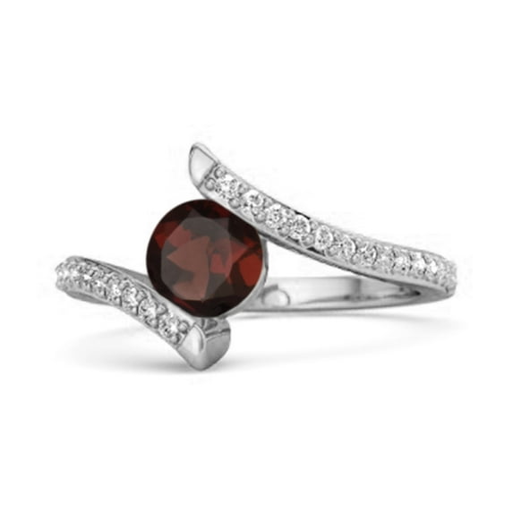 Stackable 925 Sterling Silver 0.10 Ctw Garnet Anniversary Women Valentines Day Gifts Ring