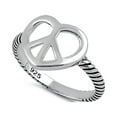 thumbnail image 1 of Stackable 925 Sterling Silver Oxidized Platinum Plated Peace Women Valentines Day Gifts Ring, 1 of 4