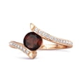 thumbnail image 1 of Stackable 925 Sterling Silver Rose Plated 0.10 Ctw Garnet Anniversary Women Valentines Day Gifts Ring, 1 of 3