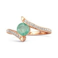 thumbnail image 1 of Stackable 925 Sterling Silver Rose Vermeil 0.10 Ctw Emerald Anniversary Women Valentines Day Gifts Ring, 1 of 3