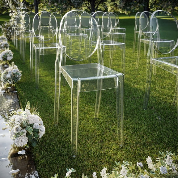 Stackable Acrylic Ghost Event Chairs  Set of 4