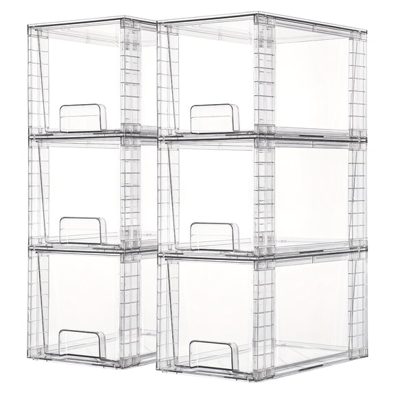 Stackable Acrylic Kitchen Organizers with Drawers & Handles for Food, Sauces, Snacks, Spice Jars