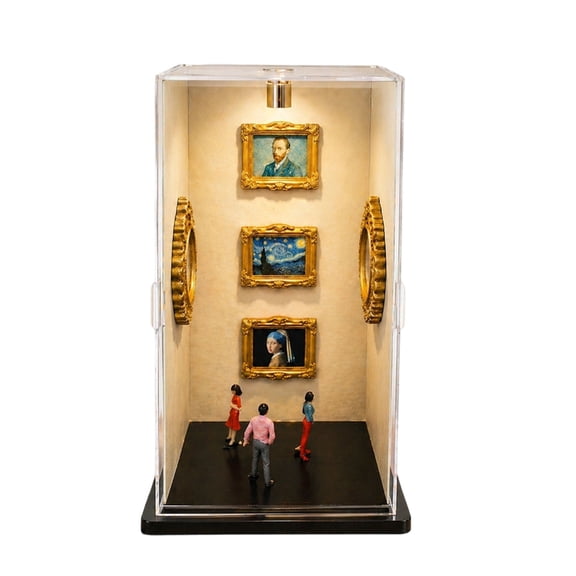 Stackable Acrylic Memory Case With 9 Miniature Frames And Decorative Accessories Museums Display Case For Homes Offices