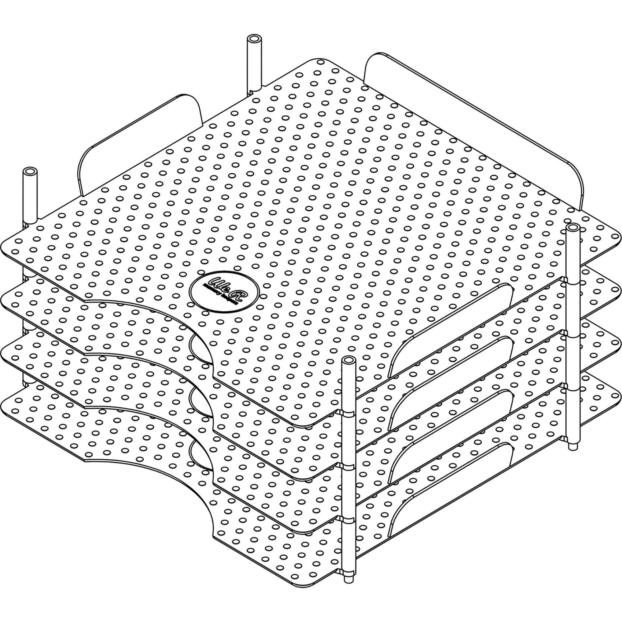 Stackable Acrylic Paper Trays Retail Packaged 4/Pkg-Clear 12"X12"