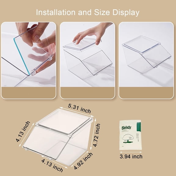 Stackable Acrylic Tea Bag & Coffee Pod Organizer Box with Lid, 4 Pack