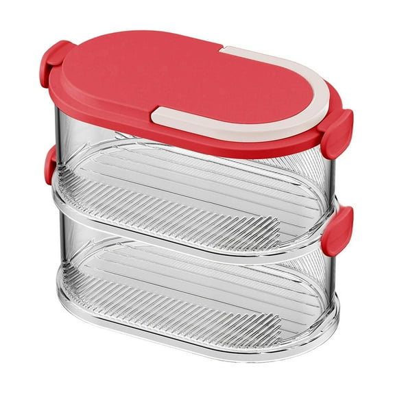 Stackable Airtight Spice Organizer - Multi-Layer Sealed Storage Containers with Lids - Kitchen Counter Herb & Seasoning Rack - Space Saving for Home & Restaurant, 1Pcs (Red2)