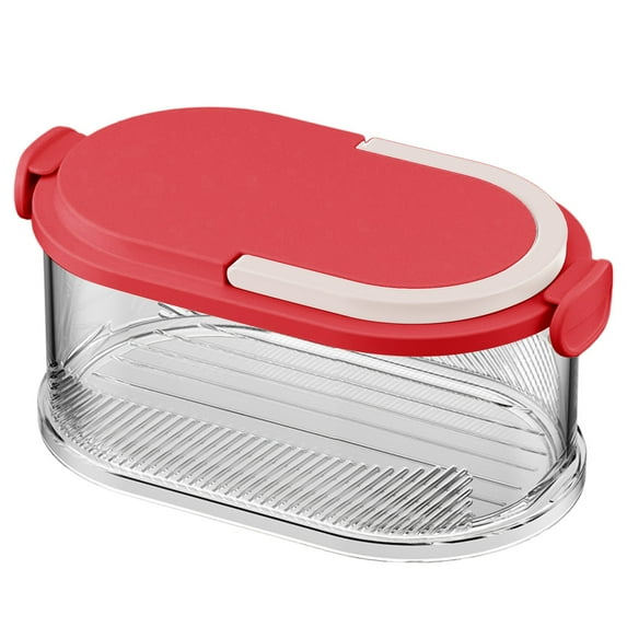 Stackable Airtight Spice Storage Organizer - Multi-Layer Kitchen Rack with Sealable Jars, for Countertop, Cabinet, Herb, Seasoning, Space Saving Red1