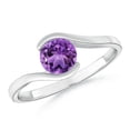 thumbnail image 1 of Stackable Amethyst 0.40 Ctw Round Gemstone 925 Sterling Silver Women Promise Ring Jewelry Size US- 11.5, 1 of 5