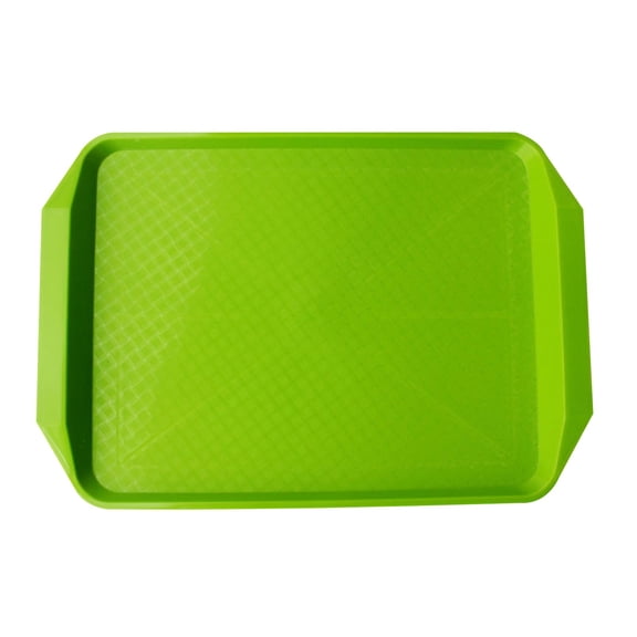 Stackable Anti-Slip Rectangular PP Serving Tray, Dishwasher Safe Lightweight Handled Food Tray for Home Restaurant School Canteen Catering
