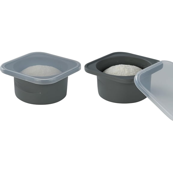 Stackable Artisan Pizza Dough Proofing Proving Containers with -2/3/4/5 pack-500ml portion (Spacegrey, 2 PACK)