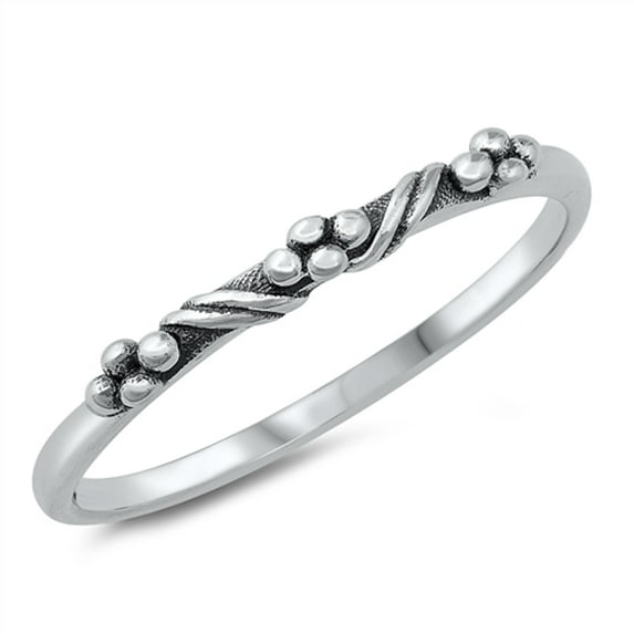 Stackable Bali Oxidized Ring .925 Sterling Silver Band Jewelry Female Male Unisex Size 10