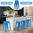 thumbnail image 1 of Stackable Bar Stools Set of 4, 24 Inch Metal Counter Height Stools for Indoor Outdoor Kitchen Patio Classroom Garden, Industrial Barstools (Blue), 1 of 8