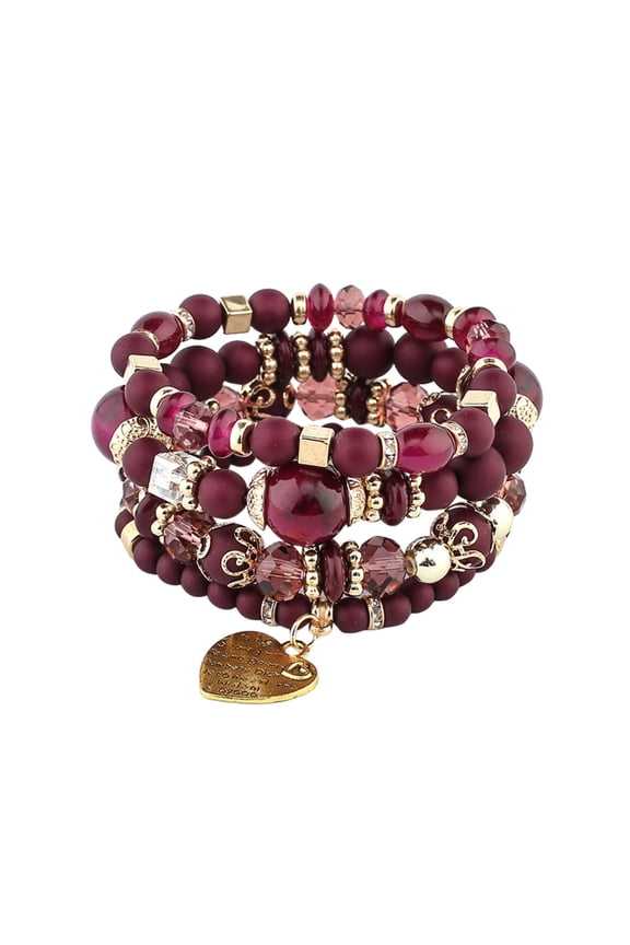 Stackable Bead Bracelets Ladies Mens Stretch Multilayer Bracelet Set Multicolor Jewelry