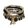 thumbnail image 1 of Bracelets Stackable Bead Bracelet Set for Ladies and Men Multilayer Multicolor Jewelry for Everyday Wear,10 cm,Black, 1 of 9