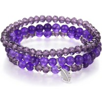 Stackable Beaded Bracelets for Women Boho Multi Layer Stretch Bracelets Natural Stone Bead Bracelet with Leaf Charm Jewelry for Women