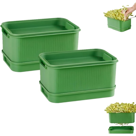 Stackable Bean Sprout Growing Box, Sprout Tray, microgreens Growing Trays, Plastic Seed Sprouting Tray, Multi-Layer Design, Perfect for Home Cultivation, Healthy Green Living