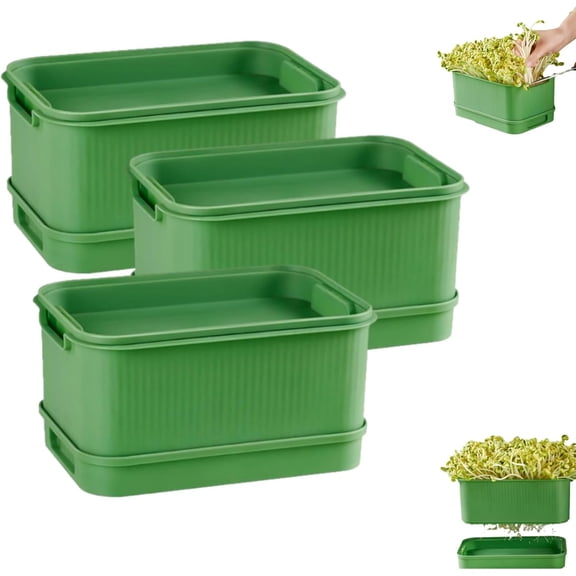 Stackable Bean Sprout Growing Box, Sprout Tray, microgreens Growing Trays, Plastic Seed Sprouting Tray, Multi-Layer Design, Perfect for Home Cultivation, Healthy Green Living