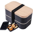 Stackable Bento Box with Utensils Microwave Safe, AllinOne Meal Prep