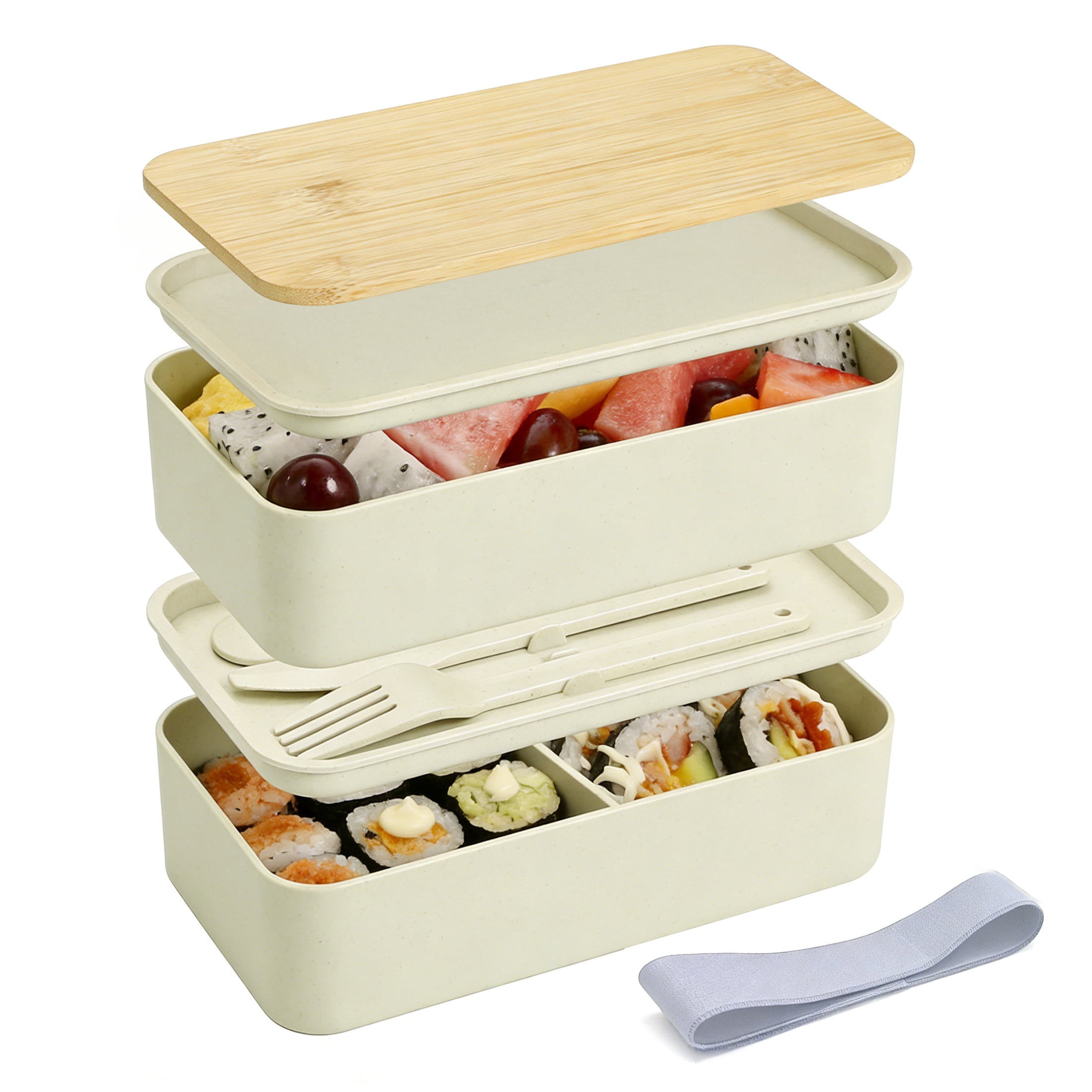 Adult Bento Box, Stackable Bento Lunch Boxes with Utensil, Portable Food Container, Leak-Proof Lunch Boxes for Adults & Teens, BPA-Free