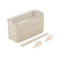 thumbnail image 1 of Stackable Bento Lunch Box for Adults - Leak Proof Meal Prep Containers with Utensil Set - Microwave & Dishwasher Safe, Space Saving Design for Work & Dining Out, 1 of 7