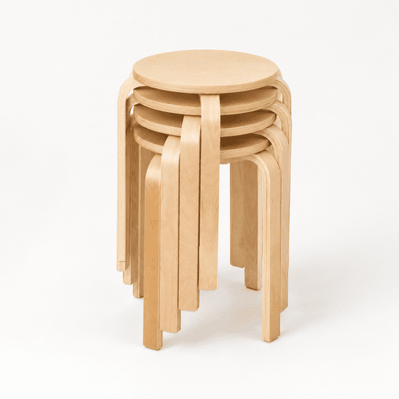 Stackable Bentwood Stool Set Of 4 18" Round Wood Nesting Stools Suitable For Classrooms Dining Rooms Kitchens Living Room Parties