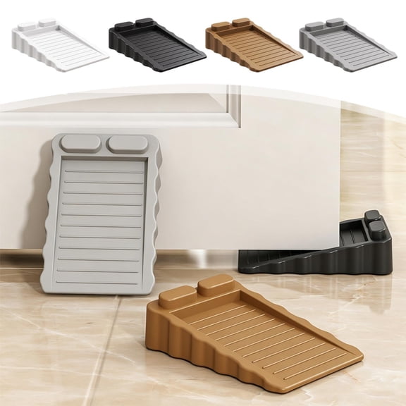 Stackable Bidirectional Door Wedge Windproof Door Stopper Adjustable Height Gate Stop Block Heavy Duty Flexible Floor Wedge for Household Security, AKLJWH