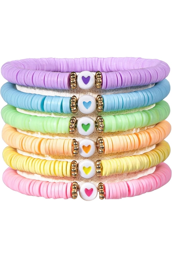 Stackable Boho Surfer Friendship Bracelet Set Preppy Style for Teen Girls & Little Girls, Women