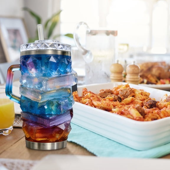 Stackable Book Coffee Mug,Novelty Stacking Ice Cream Cup for Home and Office,Space-Saving Design Keeps Beverages Hot,Ideal Gift for Book Lovers,Teachers,Students,and Coffee Enthusiasts-A