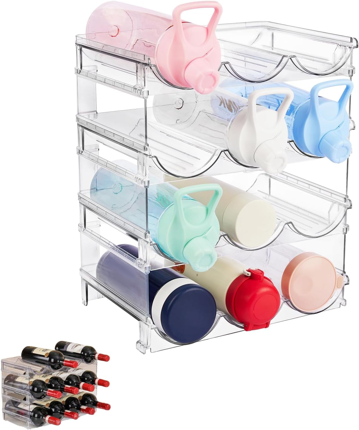 Stackable Bottle Storage Rack Space Saving Water Bottle Organizer ...