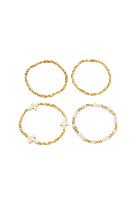 Stackable Bracelets Gothic Crosses Charm Streetwear Jewelry Set for Women