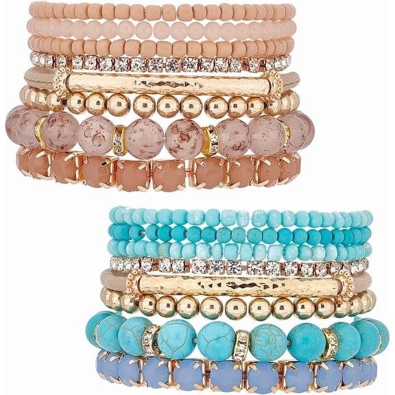 Stackable Bracelets Stackable Beaded Bracelets DIY for Women Stackable Stretch Bracelets Multi-color Boho Jewelry DIY for Women Bracelets Dainty Jewelry Best Friend Gift